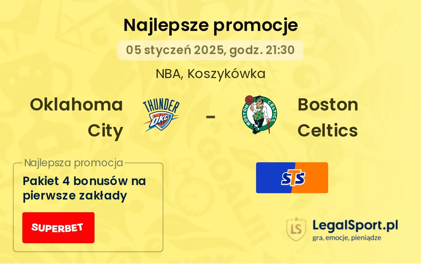 Oklahoma City - Boston Celtics promocje bonusy na mecz