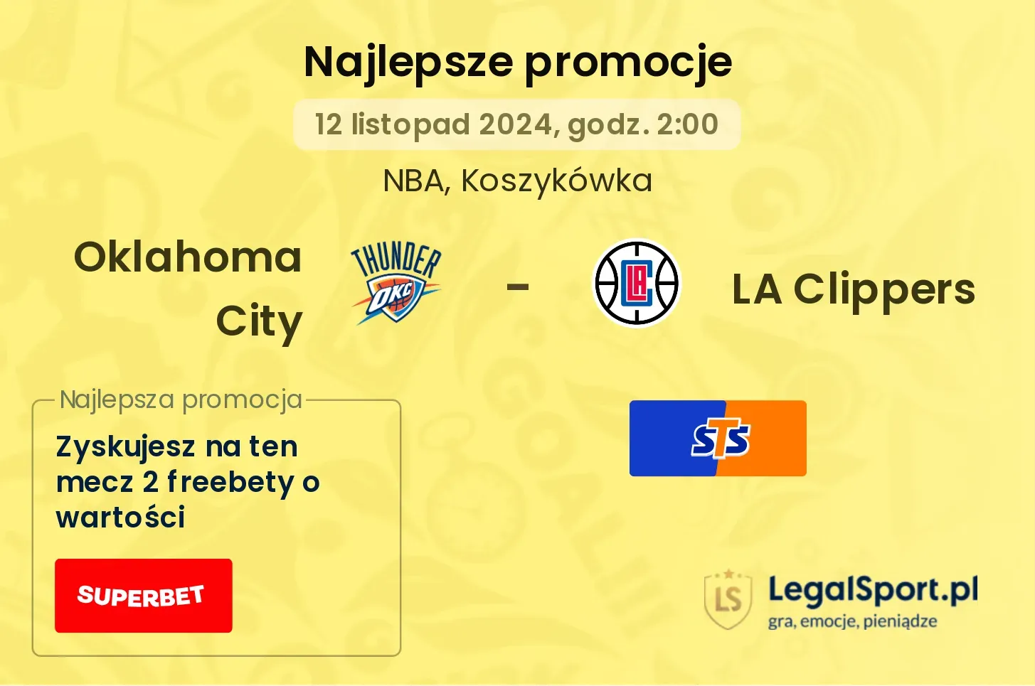 Oklahoma City - LA Clippers promocje bonusy na mecz