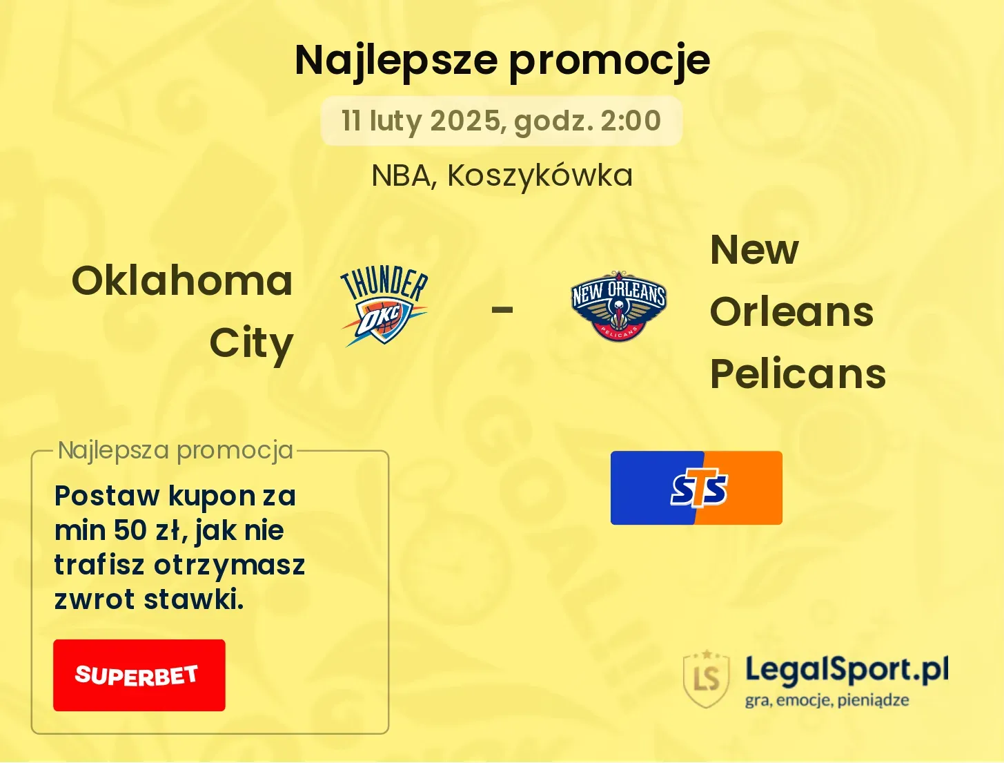 Oklahoma City - New Orleans Pelicans promocje bukmacherskie