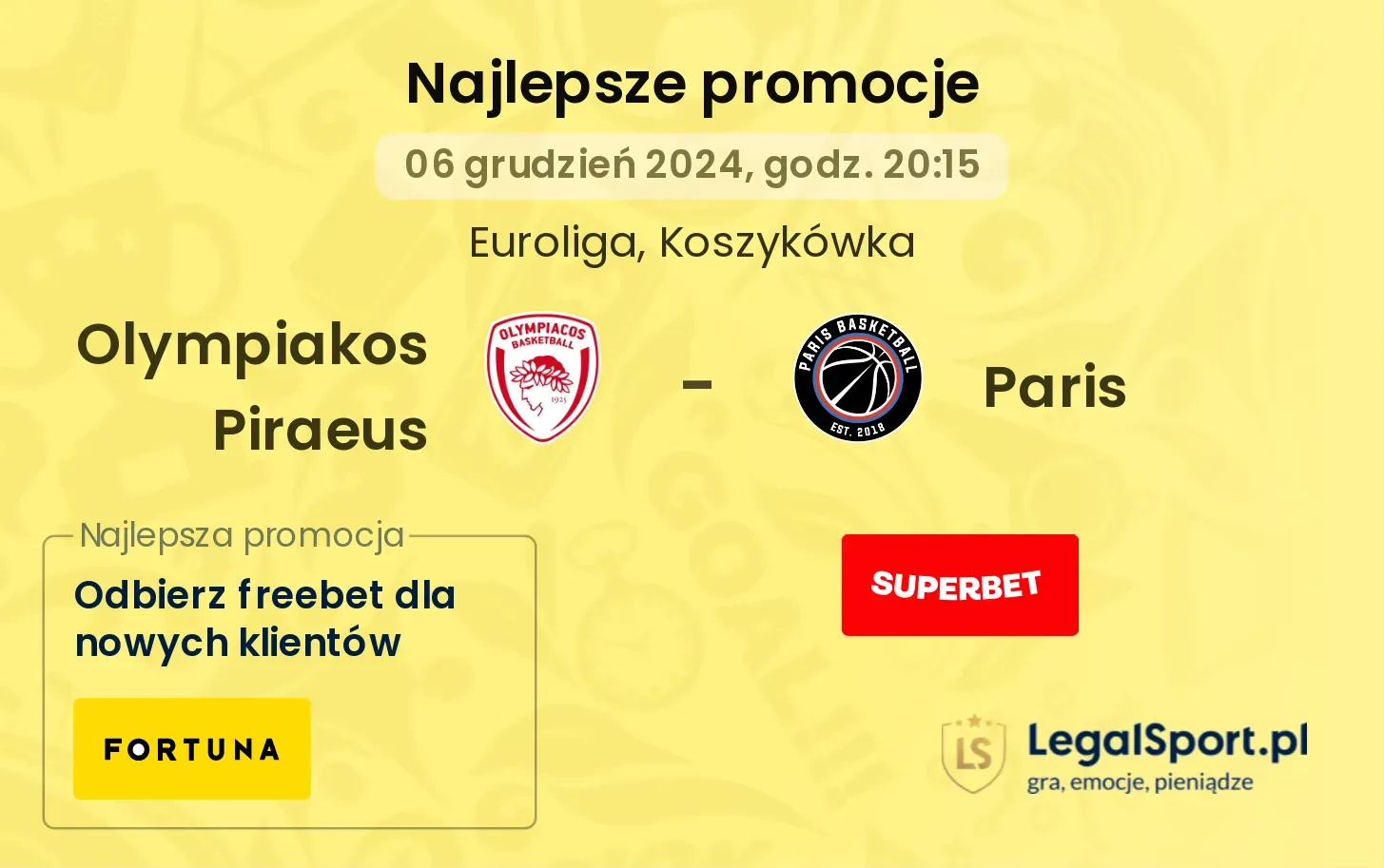 Olympiakos Piraeus - Paris promocje u bukmacherów