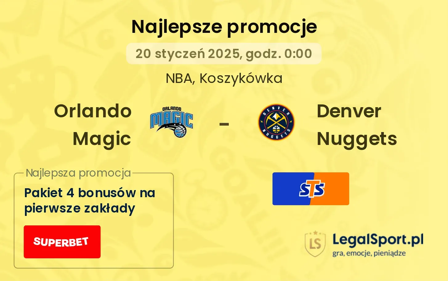 Orlando Magic - Denver Nuggets promocje bonusy na mecz