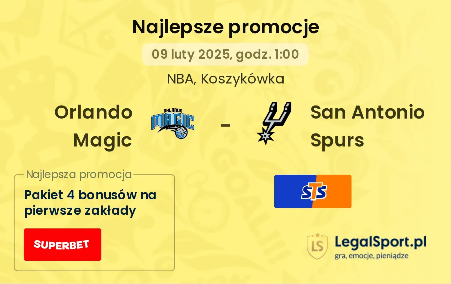 Orlando Magic - San Antonio Spurs promocje bonusy na mecz