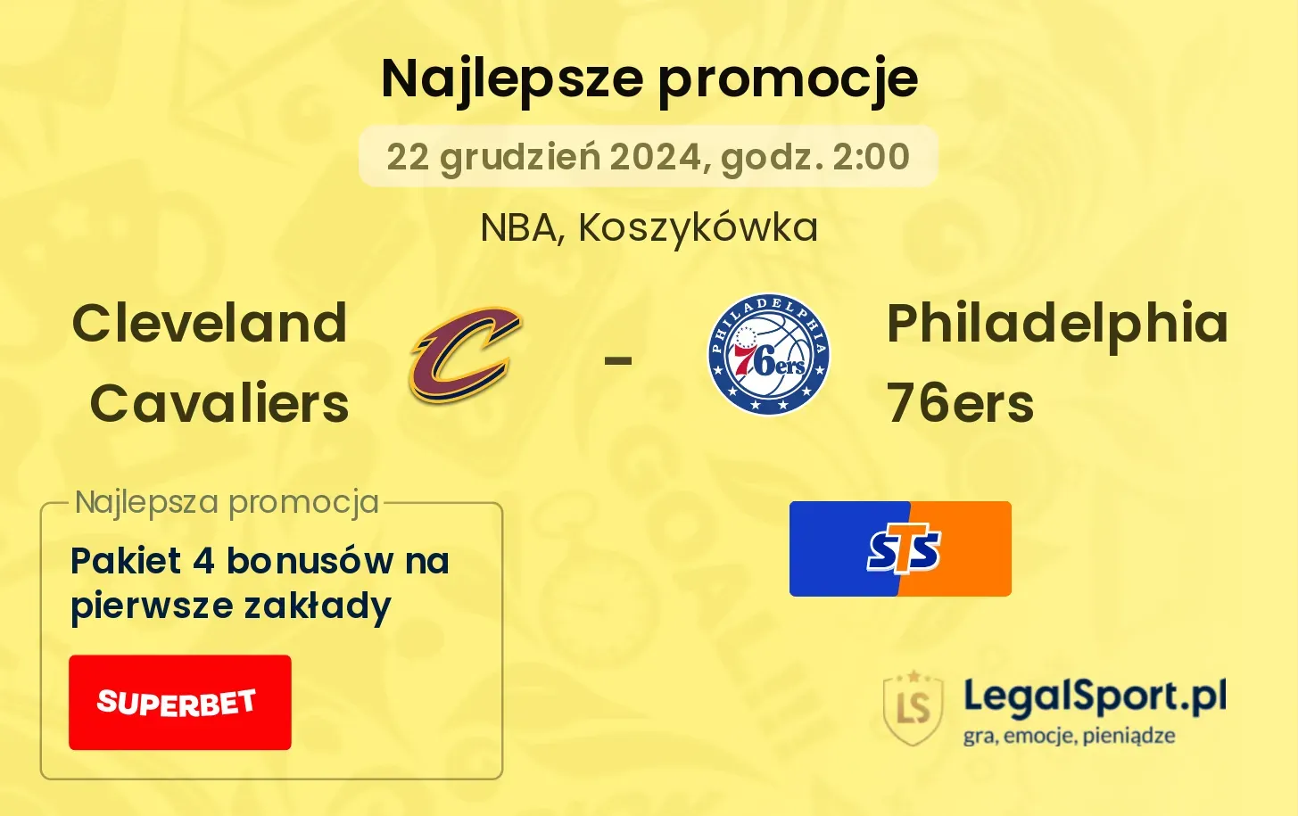 Cleveland Cavaliers - Philadelphia 76ers promocje bukmacherskie