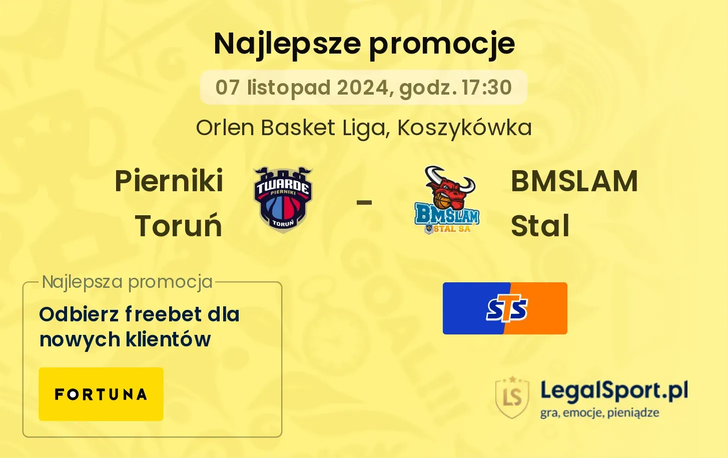 Pierniki Toruń - BMSLAM Stal promocje bonusy na mecz