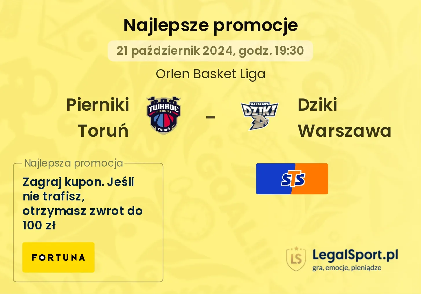 Pierniki Toruń - Dziki Warszawa promocje bonusy na mecz