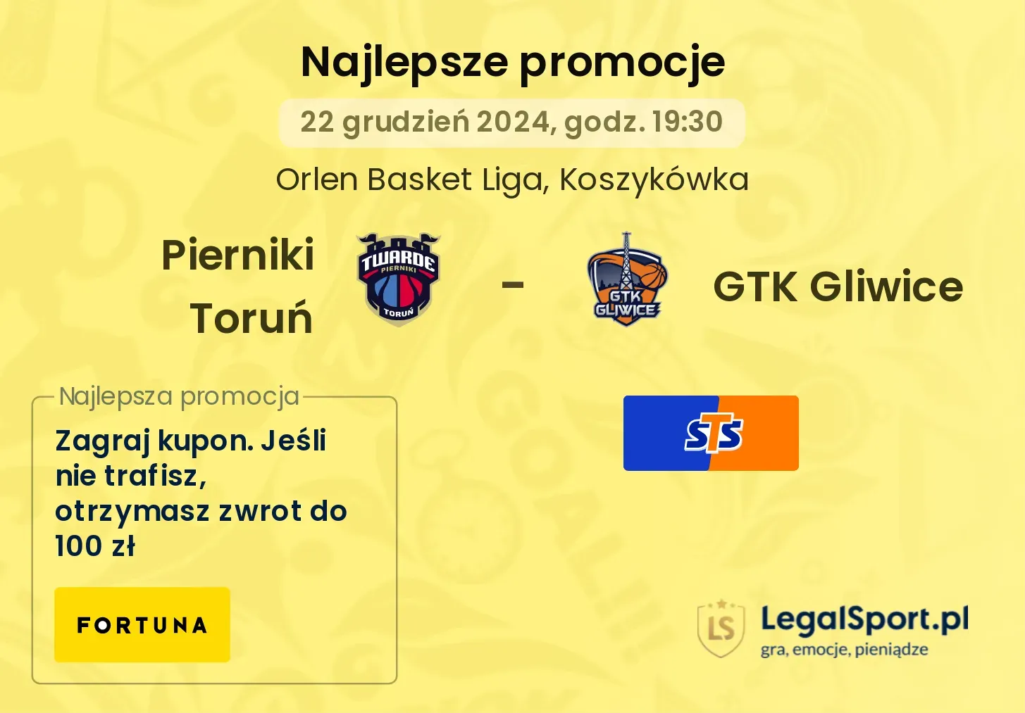 Pierniki Toruń - GTK Gliwice promocje bonusy na mecz