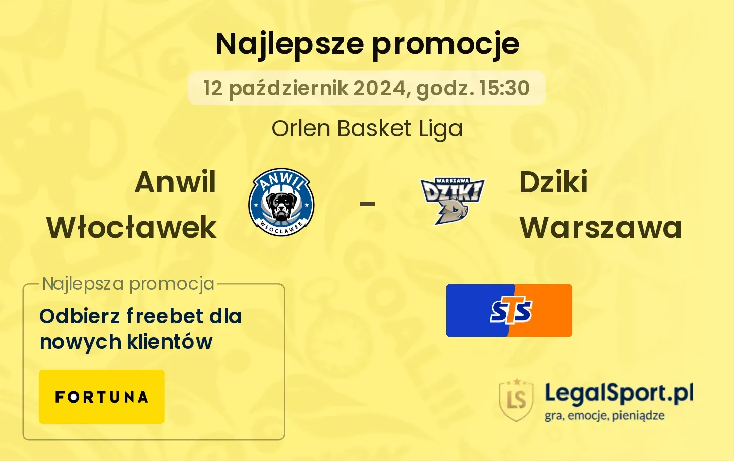 Anwil Włocławek - Dziki Warszawa promocje bonusy na mecz