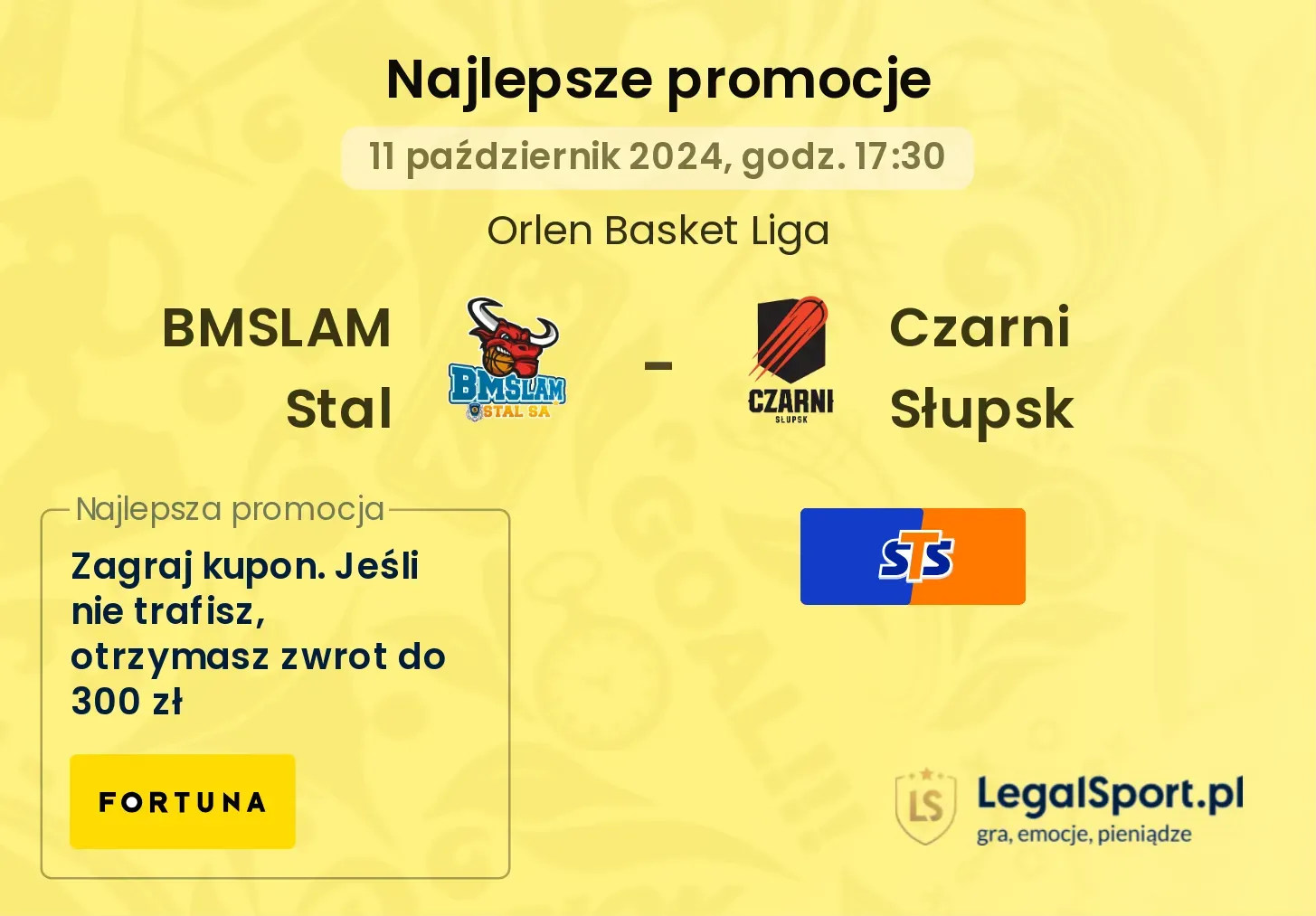 BMSLAM Stal - Czarni Słupsk promocje bonusy na mecz