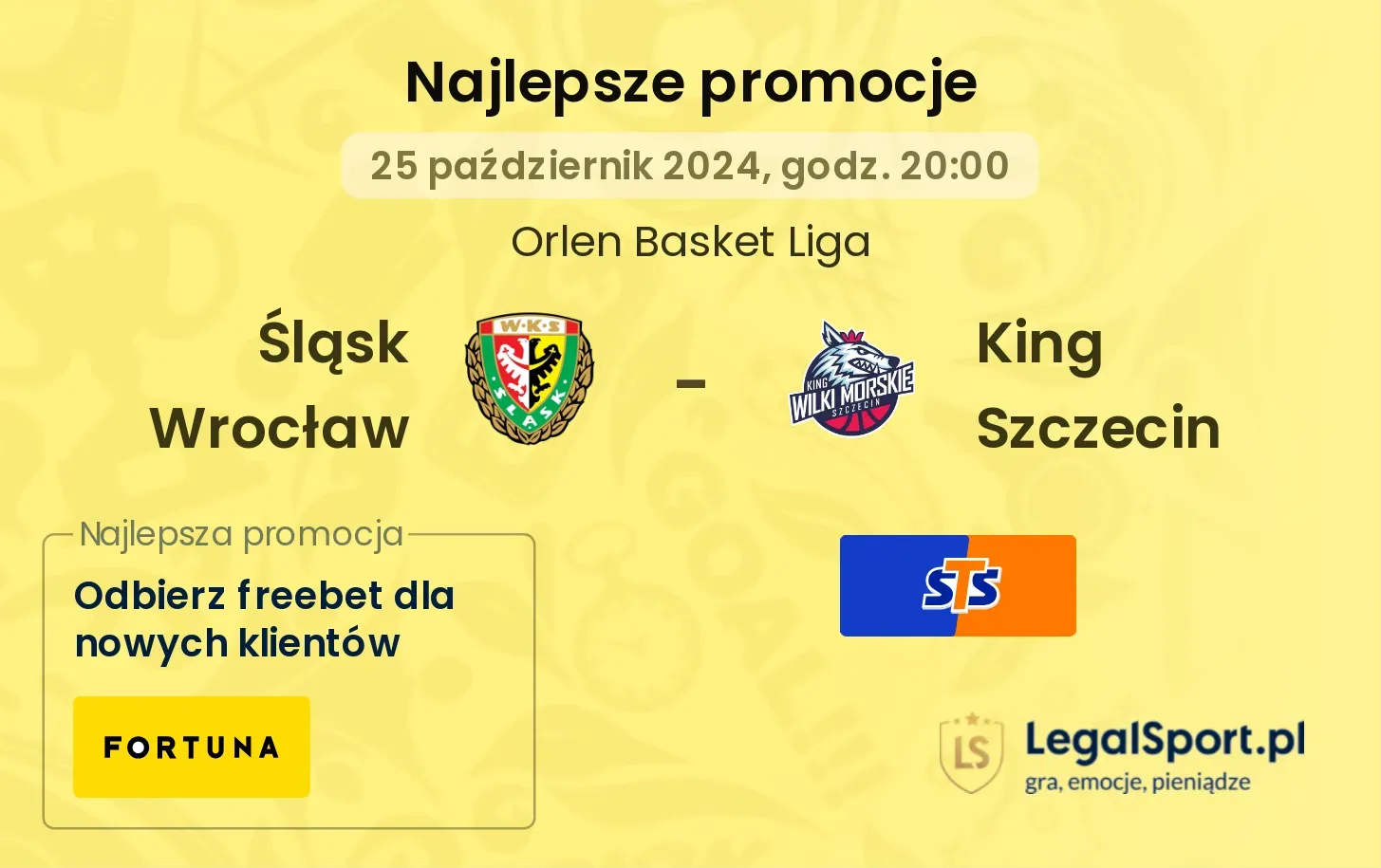 Śląsk Wrocław - King Szczecin promocje bonusy na mecz