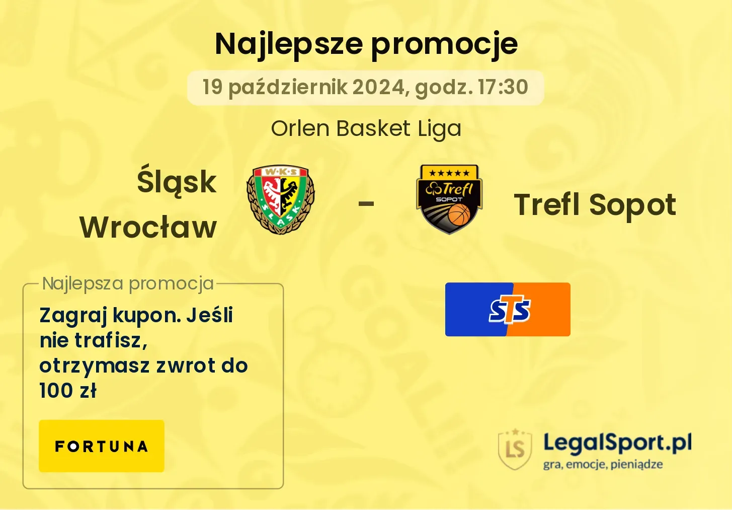 Śląsk Wrocław - Trefl Sopot promocje bonusy na mecz