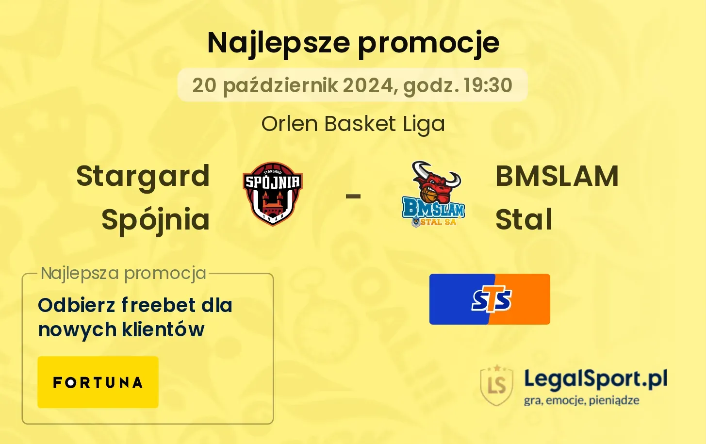 Stargard Spójnia - BMSLAM Stal promocje bonusy na mecz