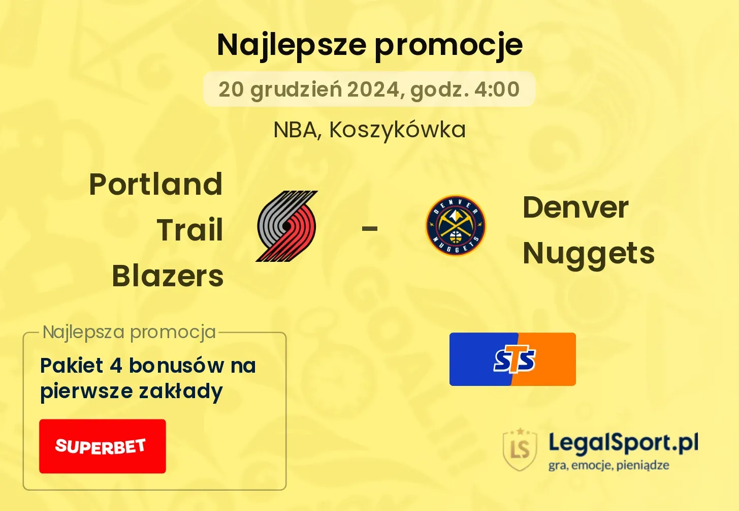 Portland Trail Blazers - Denver Nuggets promocje bonusy na mecz