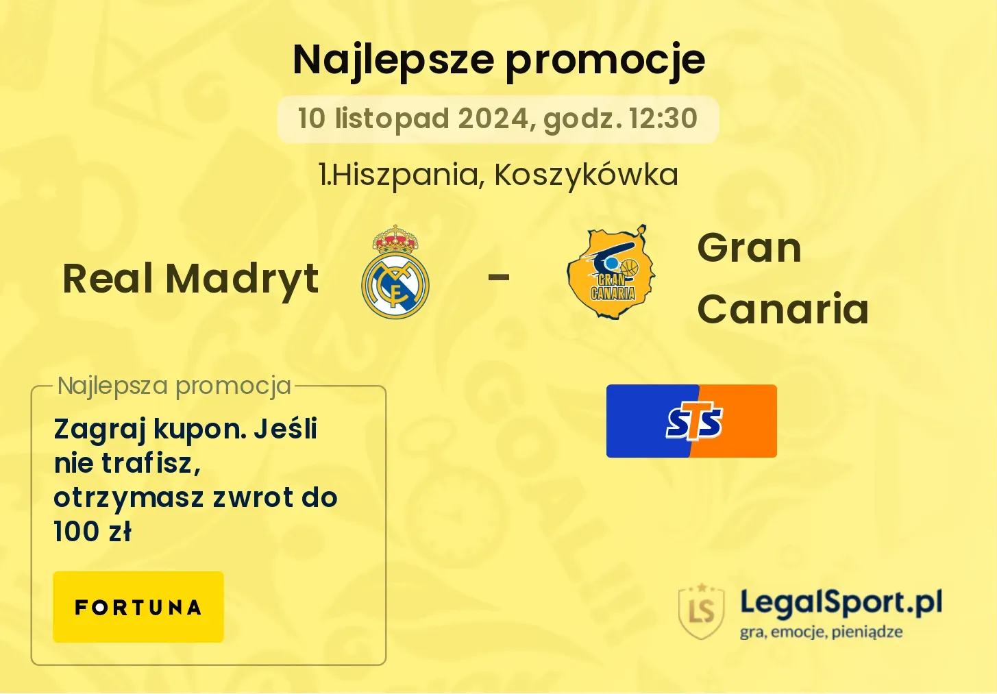 Real Madryt - Gran Canaria promocje bonusy na mecz