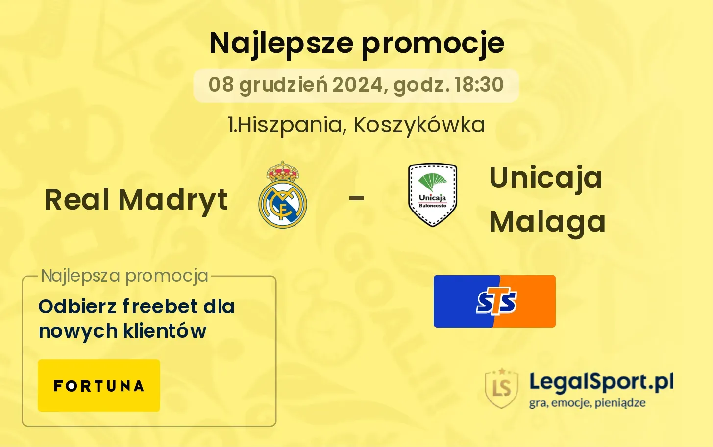 Real Madryt - Unicaja Malaga promocje bonusy na mecz