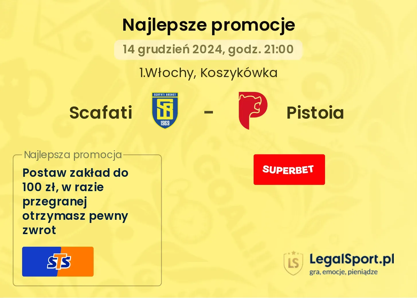 Scafati - Pistoia promocje bonusy na mecz