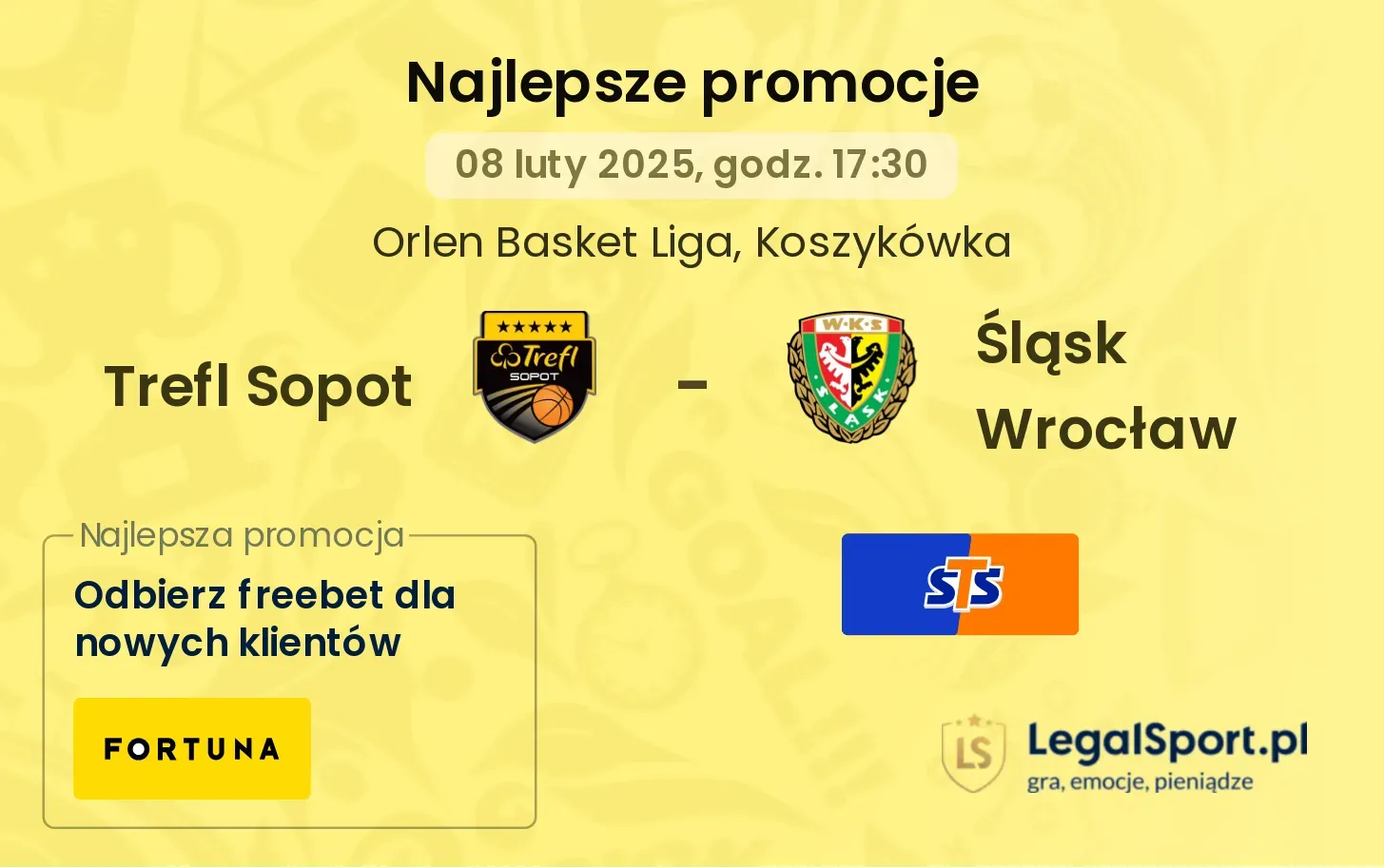 Śląsk Wrocław - Trefl Sopot promocje u bukmacherów 19.10, 17:30