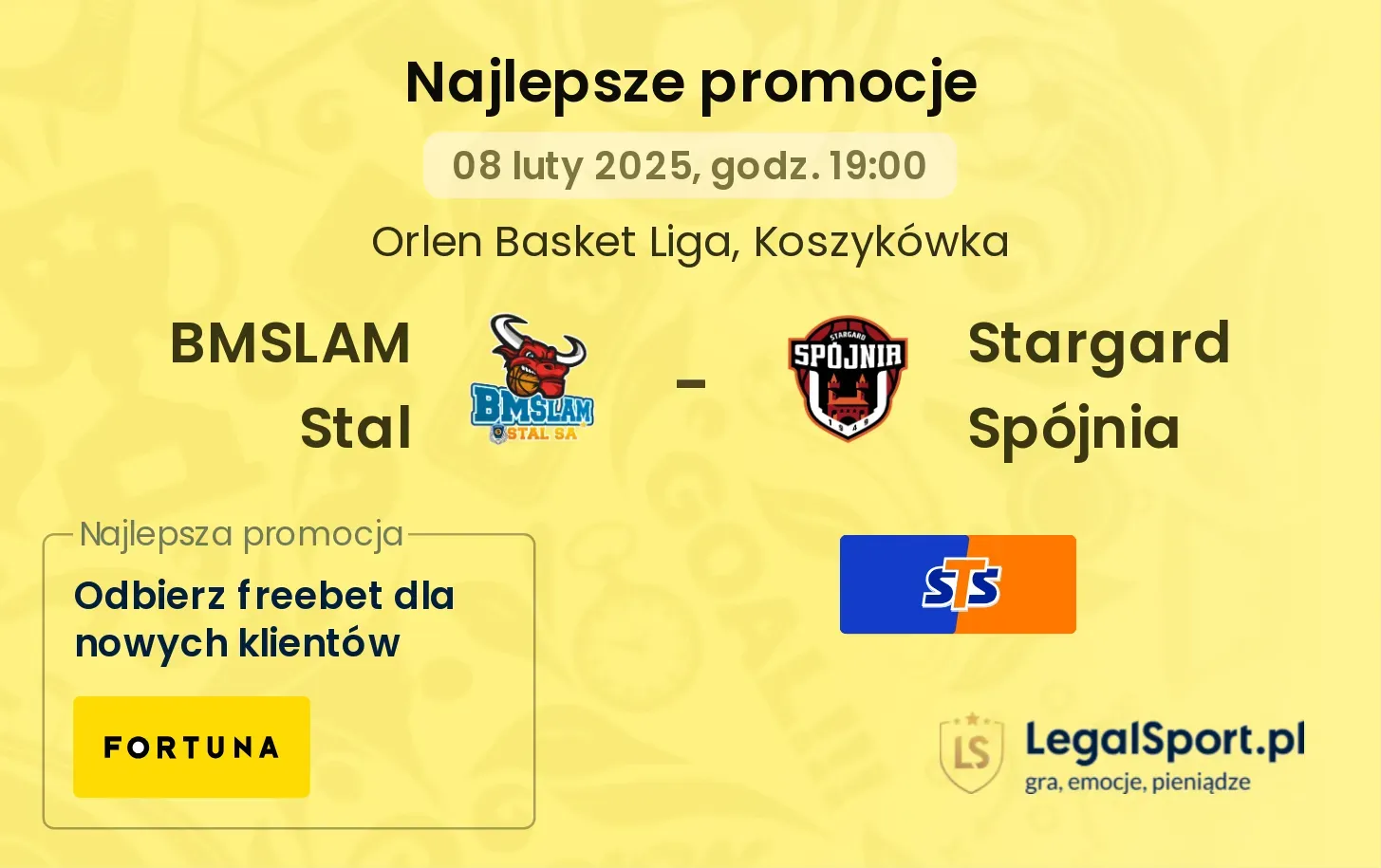 Stargard Spójnia - BMSLAM Stal promocje bonusy na mecz