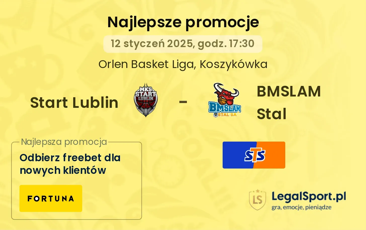 Start Lublin - BMSLAM Stal promocje bonusy na mecz