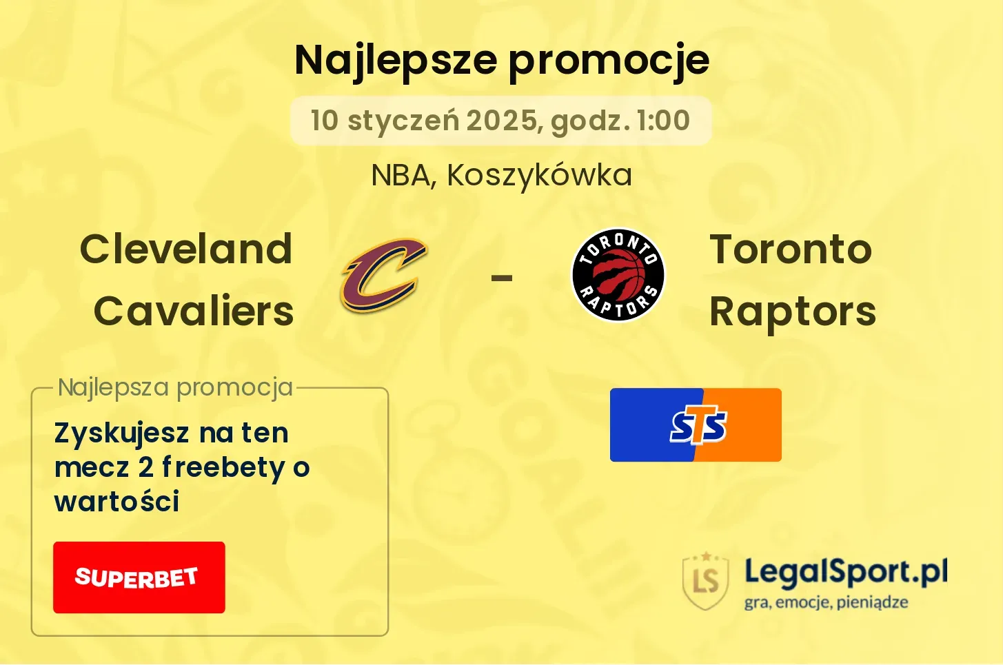 Cleveland Cavaliers - Toronto Raptors promocje bukmacherskie