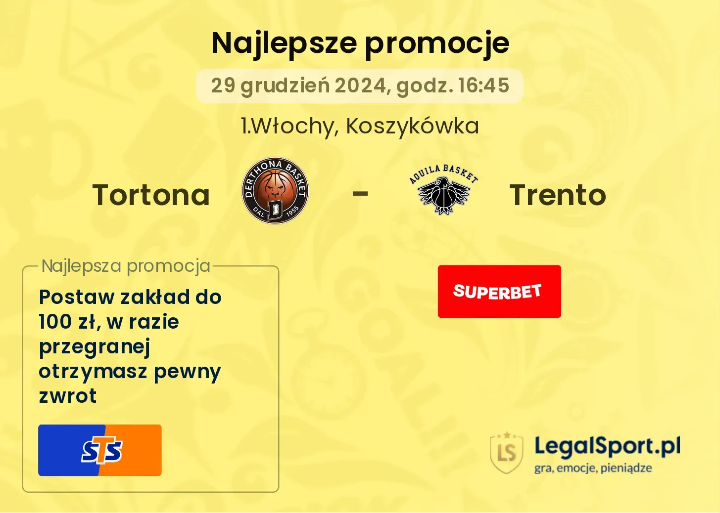 Tortona - Trento promocje u bukmacherów