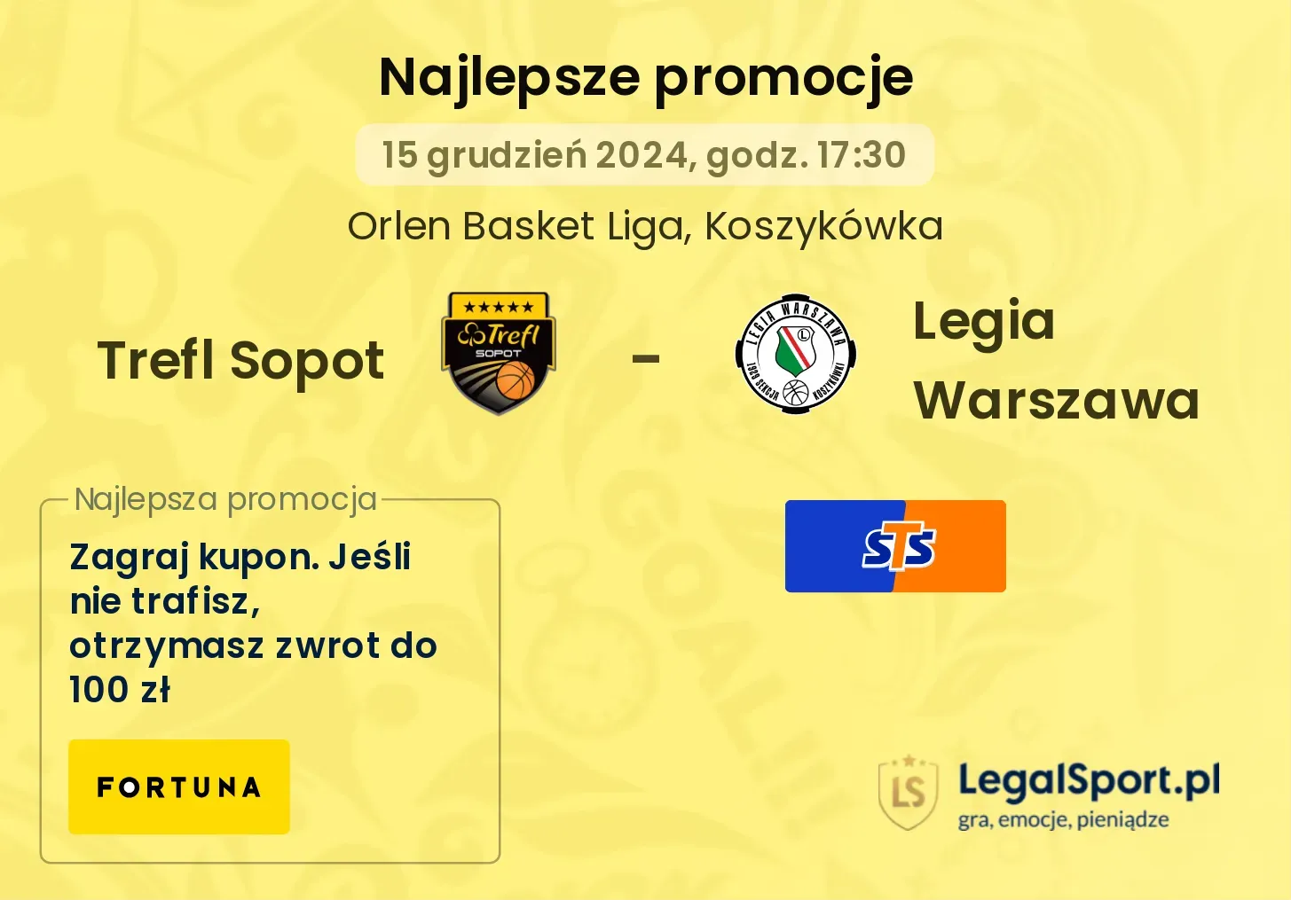 Trefl Sopot - Legia Warszawa promocje bonusy na mecz