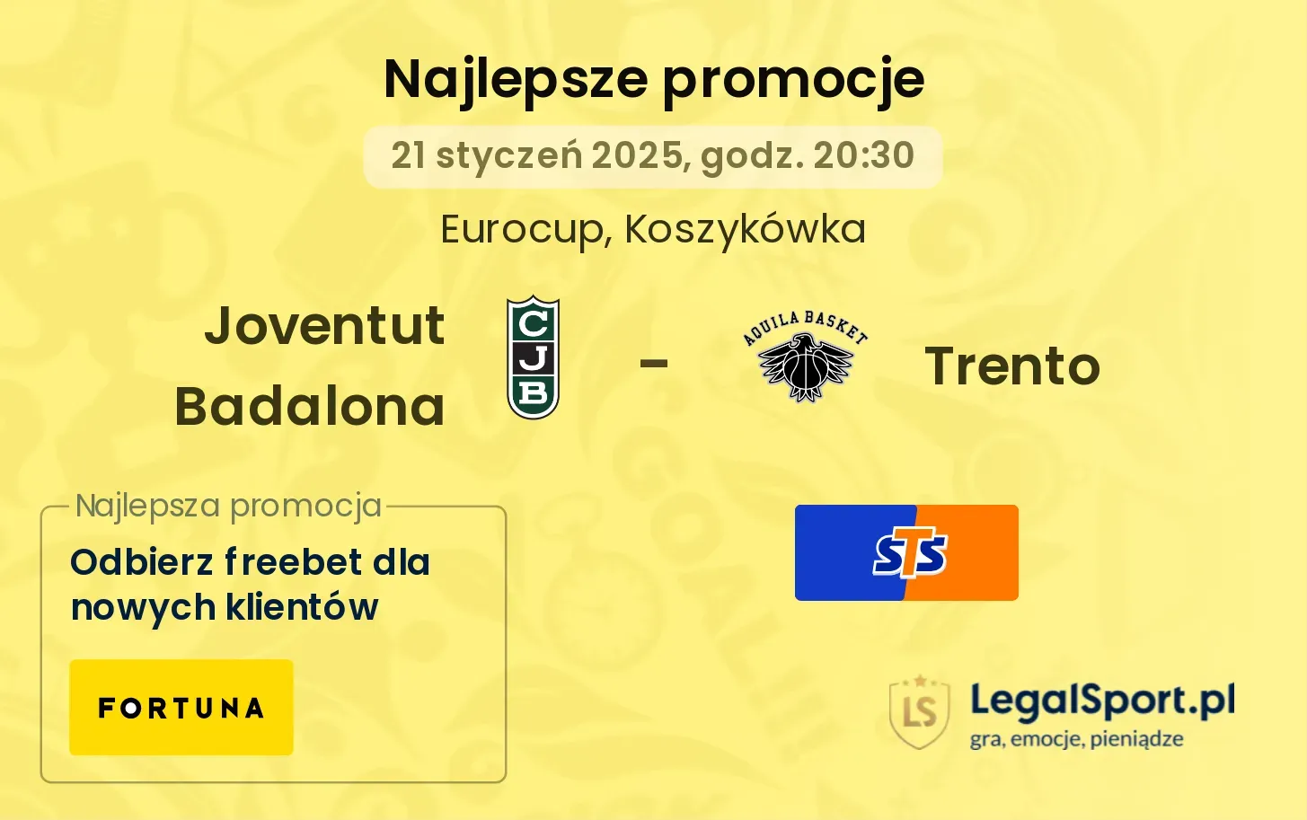 Trento - Joventut Badalona promocje bonusy na mecz