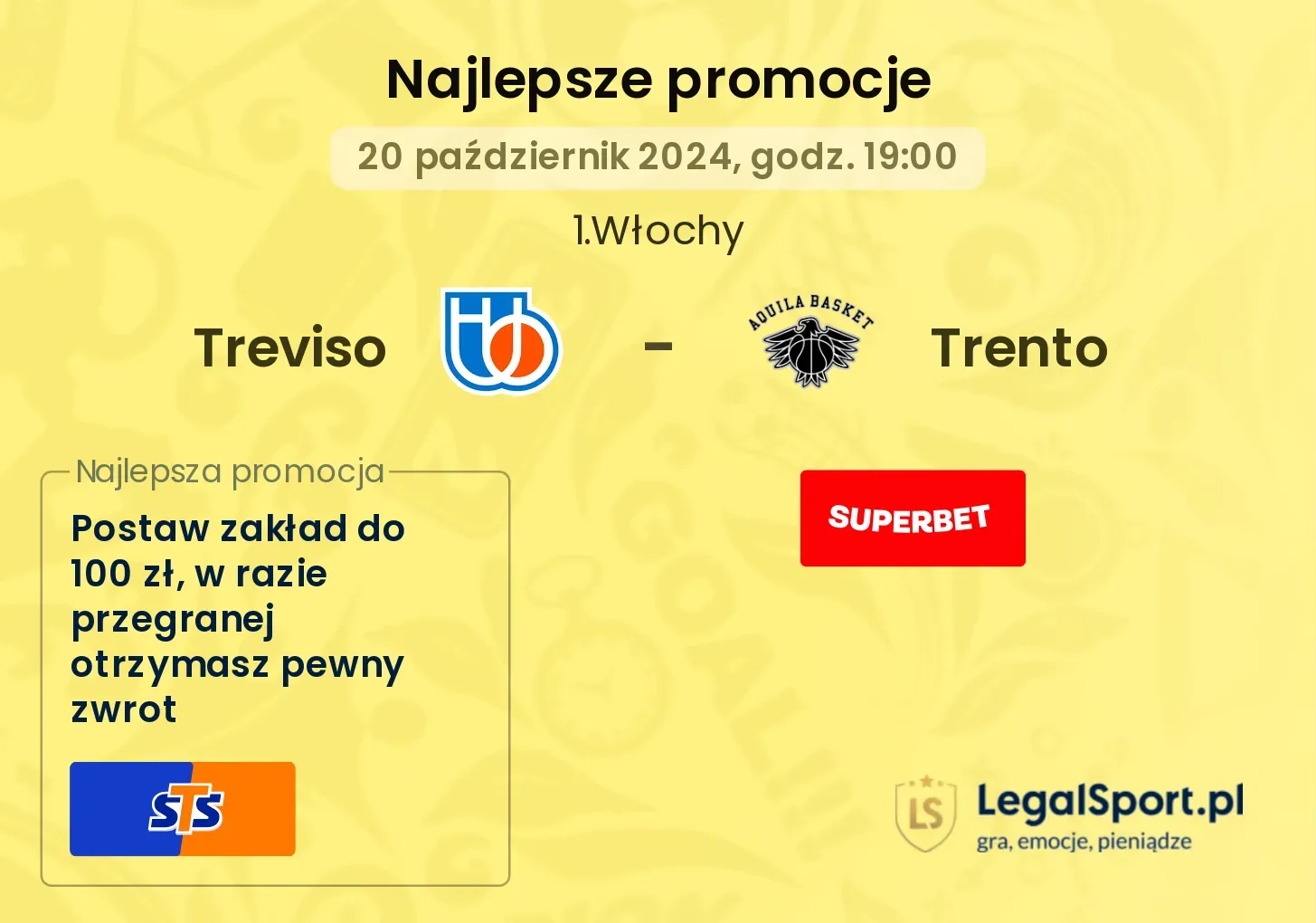 Treviso - Trento promocje bonusy na mecz