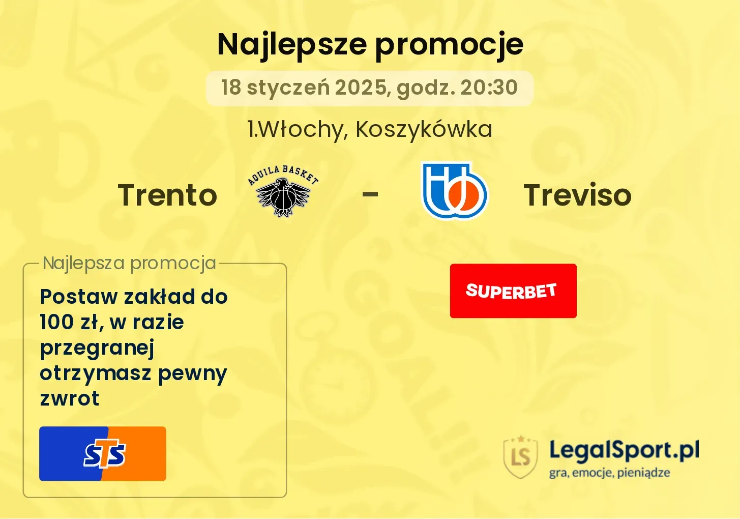 Trento - Treviso promocje u bukmacherów