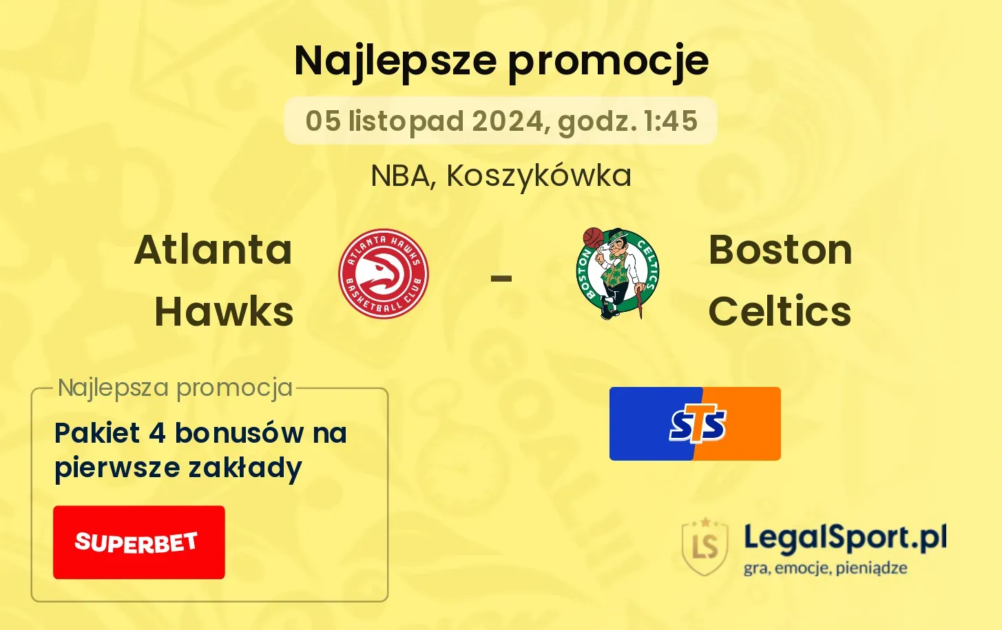 Atlanta Hawks - Boston Celtics promocje bonusy na mecz