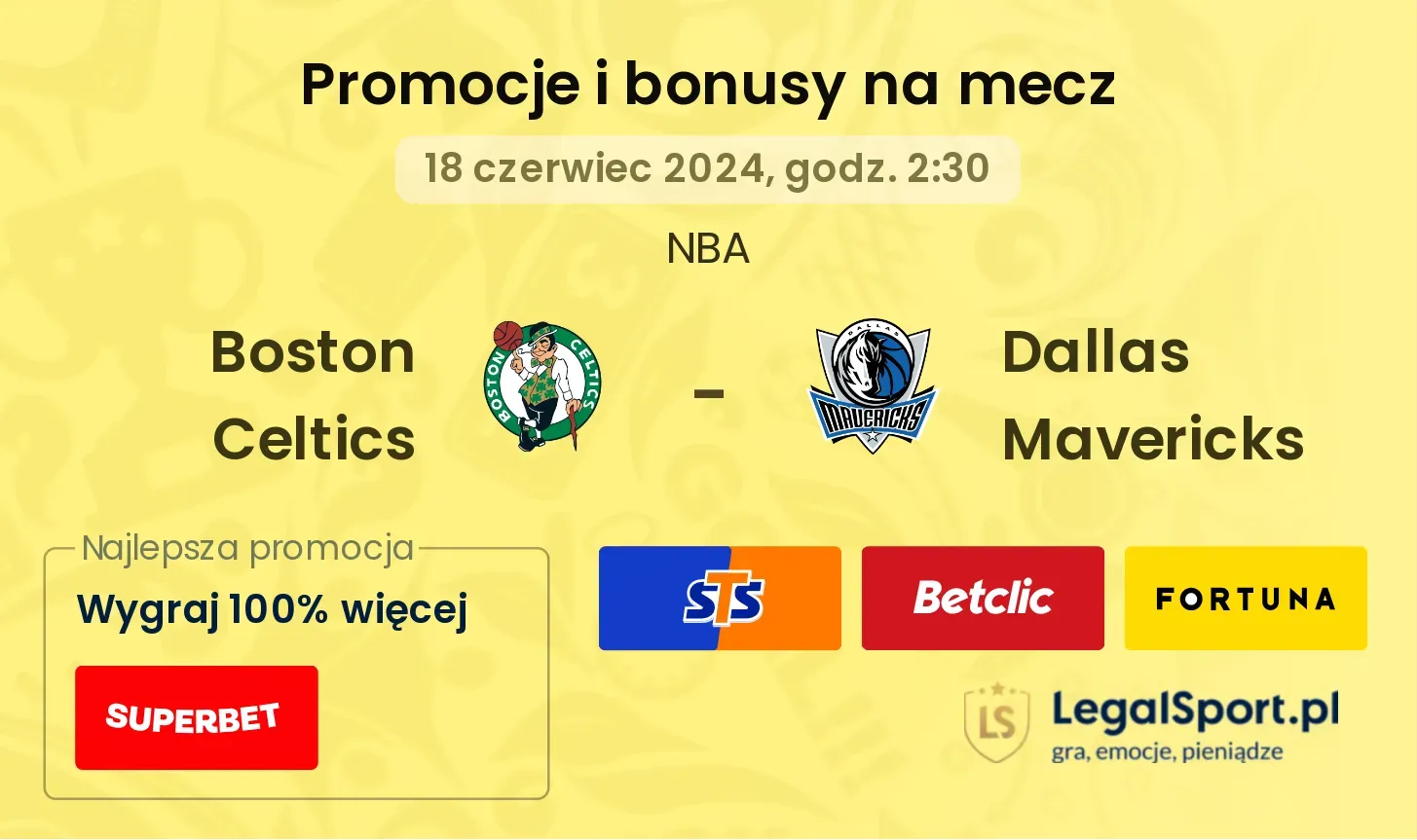 Boston Celtics - Dallas Mavericks promocje bonusy na mecz