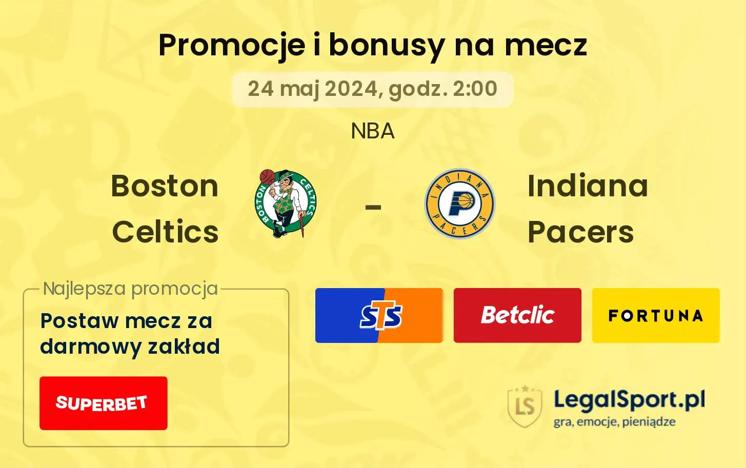 Boston Celtics - Indiana Pacers promocje bonusy na mecz