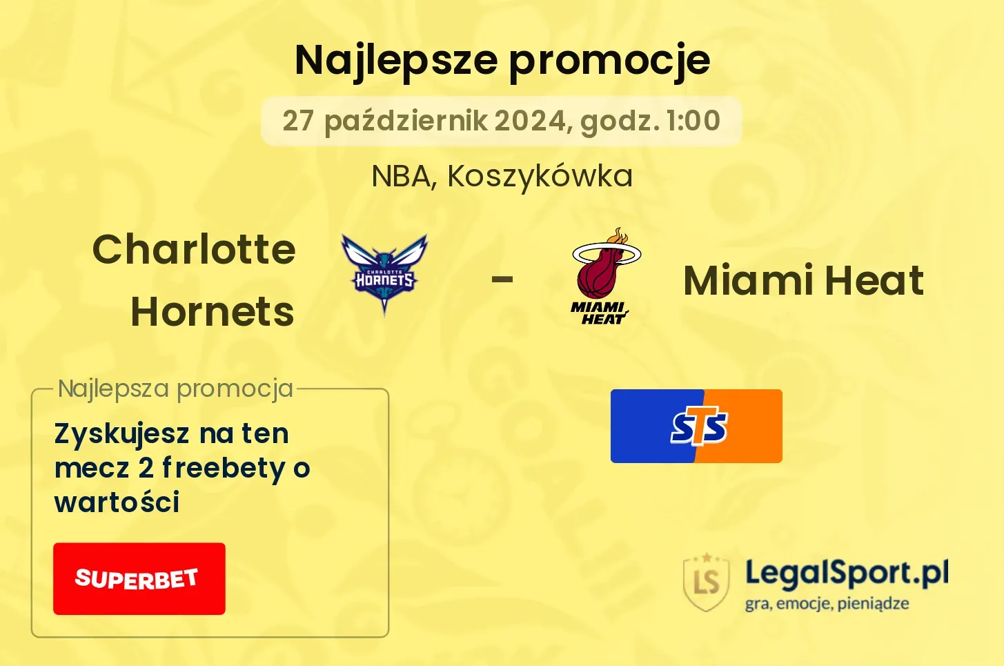 Charlotte Hornets - Miami Heat promocje bonusy na mecz