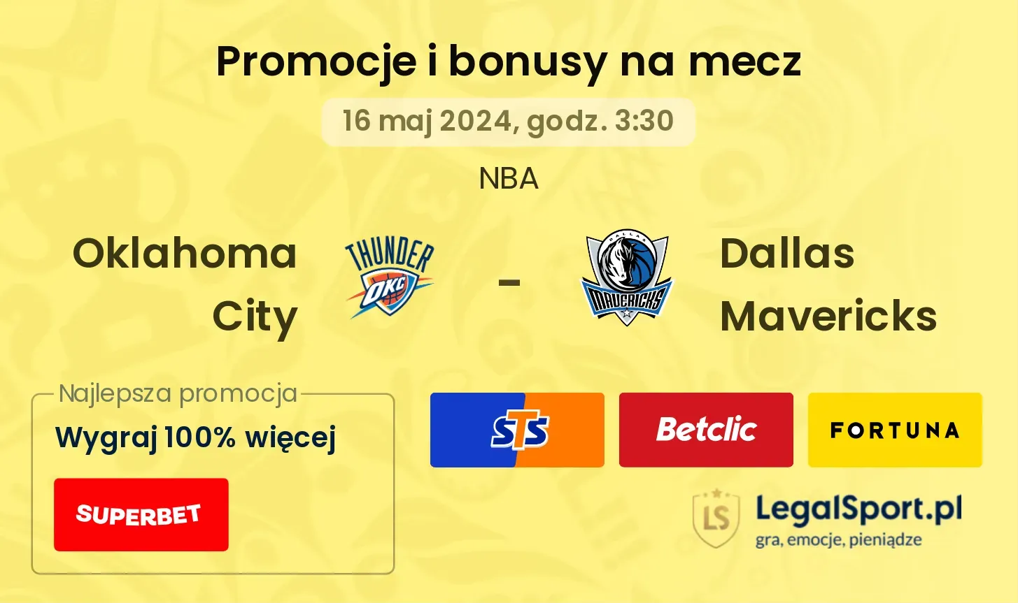 Oklahoma City - Dallas Mavericks promocje bonusy na mecz