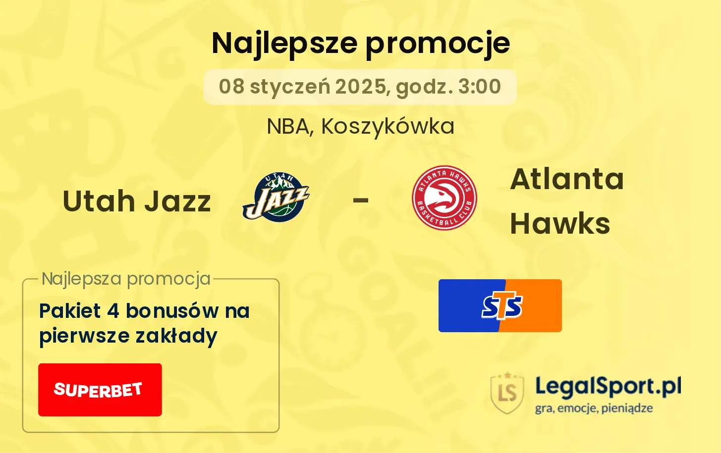 Utah Jazz - Atlanta Hawks promocje bonusy na mecz