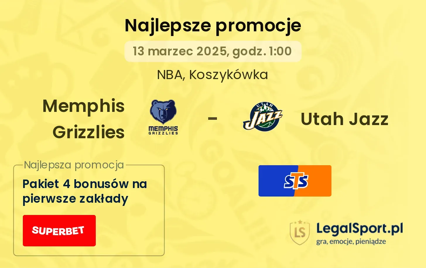 Utah Jazz - Memphis Grizzlies promocje u bukmacherów