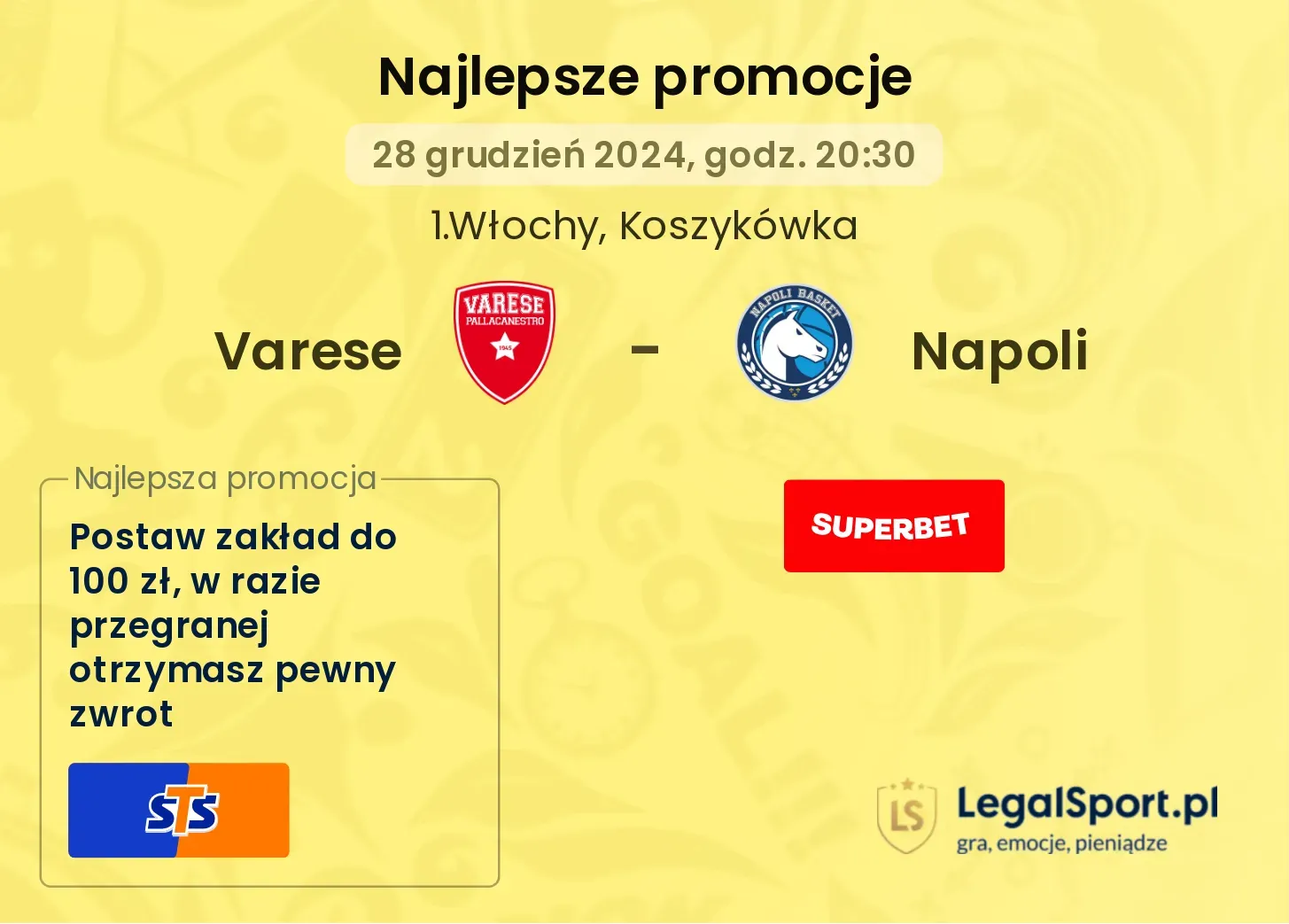 Varese - Napoli promocje bonusy na mecz