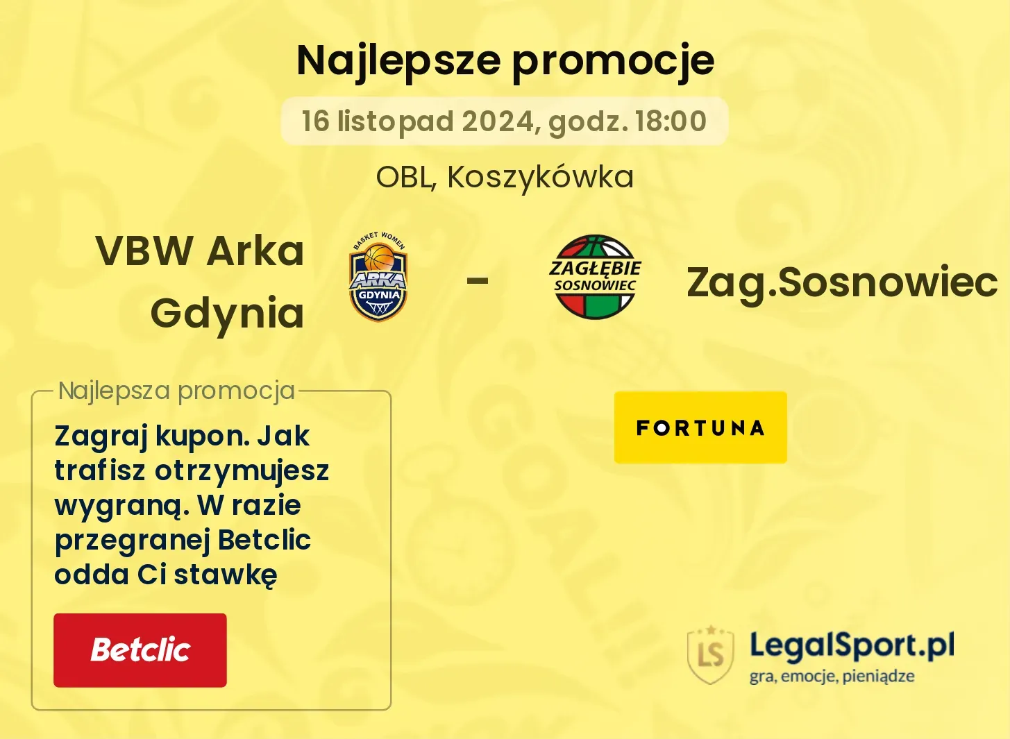 VBW Arka Gdynia - Zag.Sosnowiec promocje bonusy na mecz