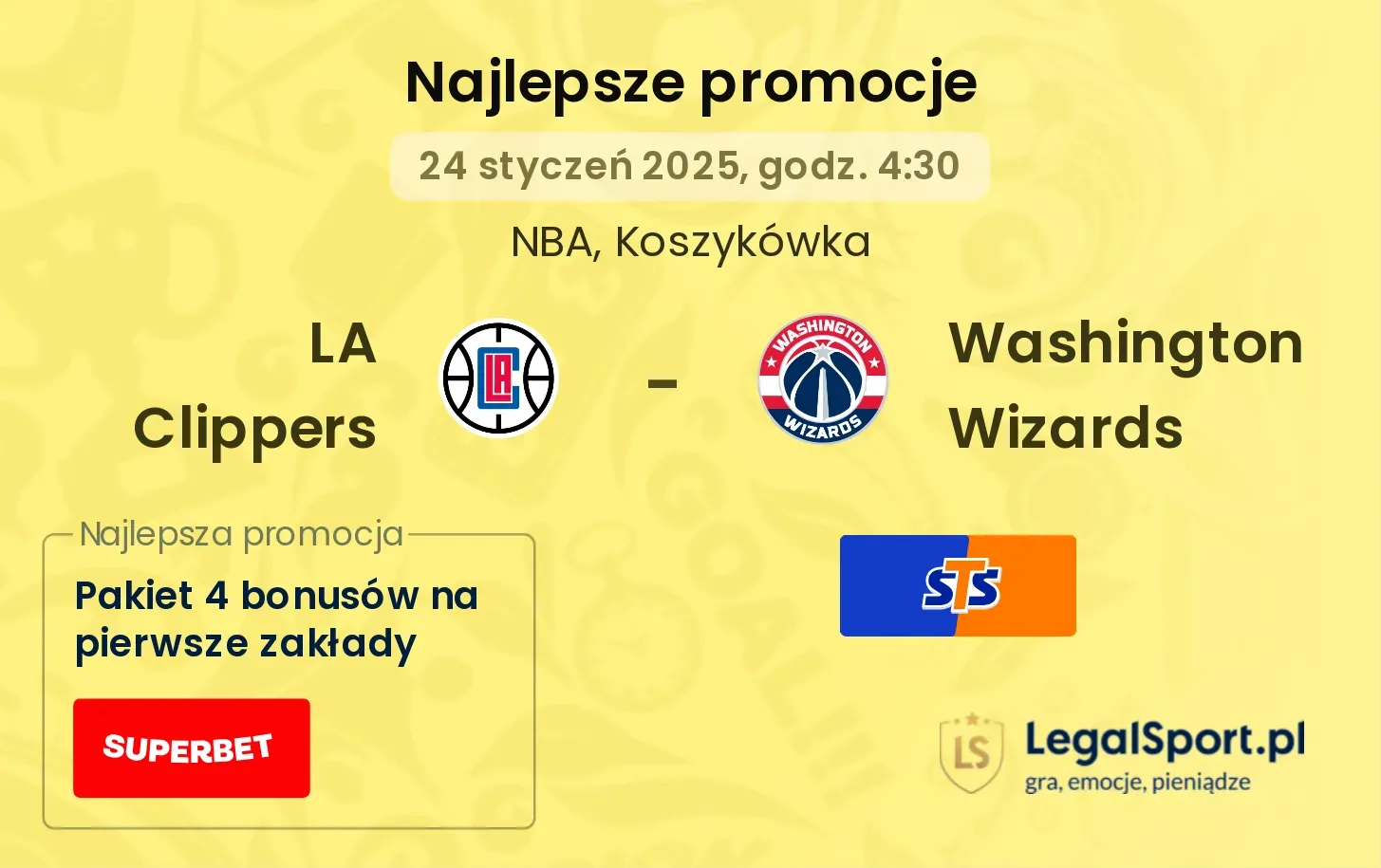 Washington Wizards - LA Clippers promocje bonusy na mecz