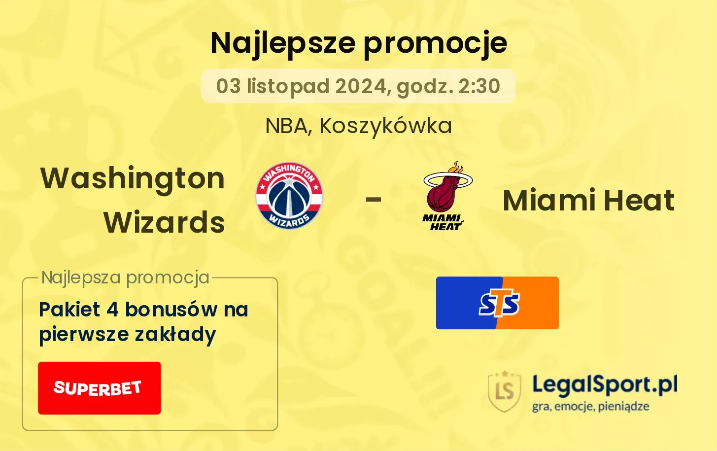 Washington Wizards - Miami Heat promocje bonusy na mecz