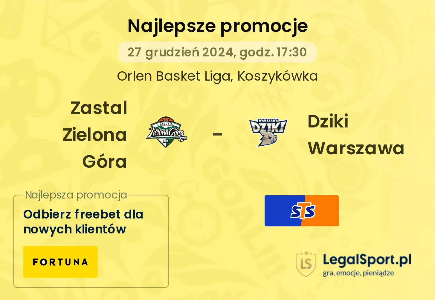 Zastal Zielona Góra - Dziki Warszawa promocje u bukmacherów