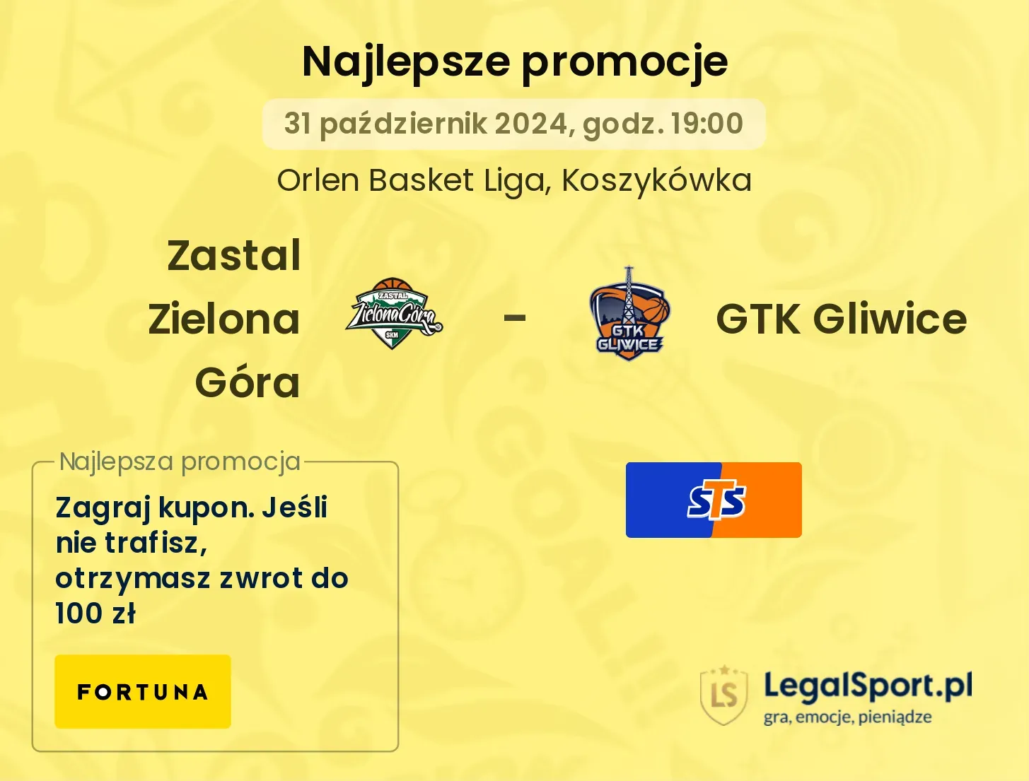 Zastal Zielona Góra - GTK Gliwice promocje bonusy na mecz