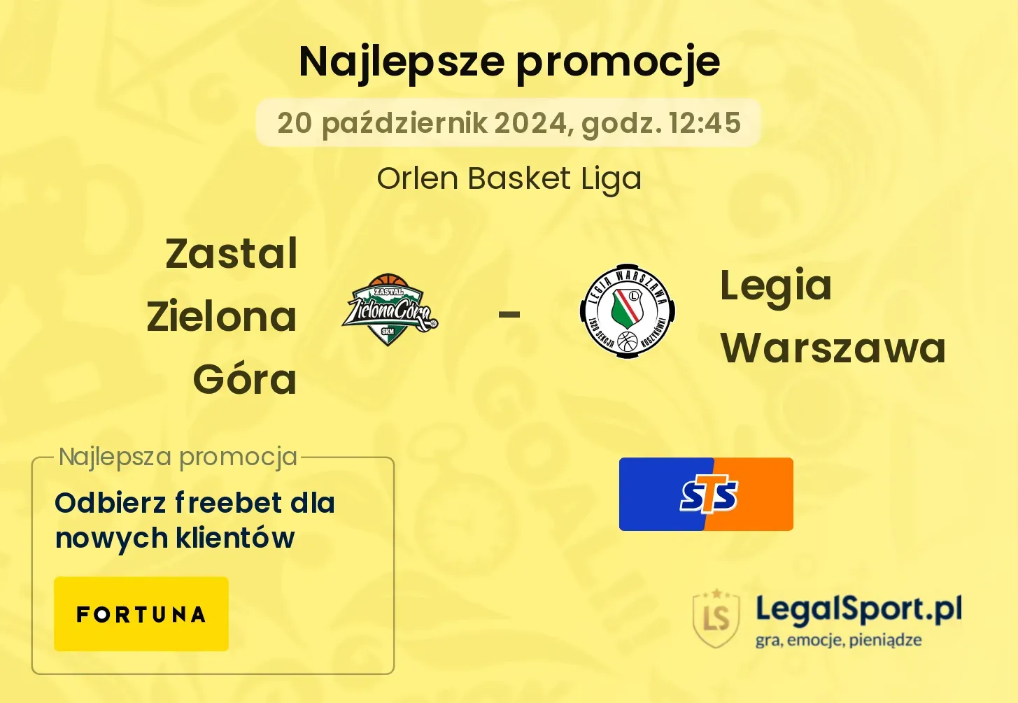 Zastal Zielona Góra - Legia Warszawa promocje bonusy na mecz