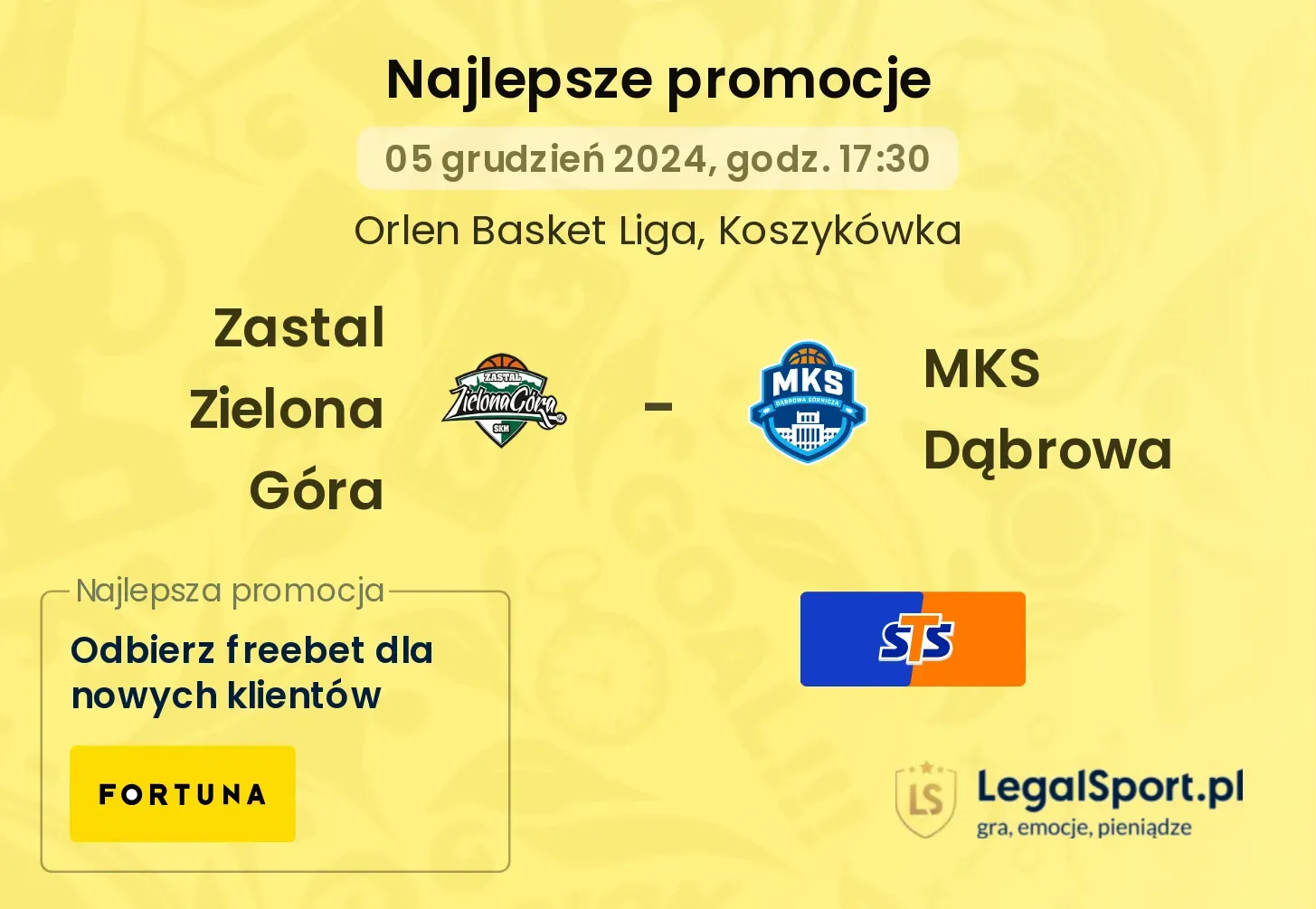 Zastal Zielona Góra - MKS Dąbrowa promocje bonusy na mecz