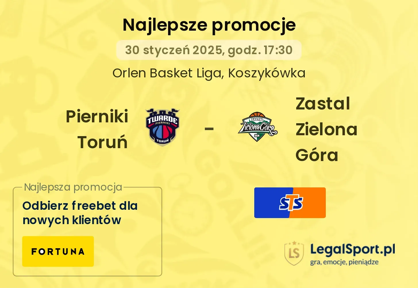 Pierniki Toruń - Zastal Zielona Góra promocje u bukmacherów