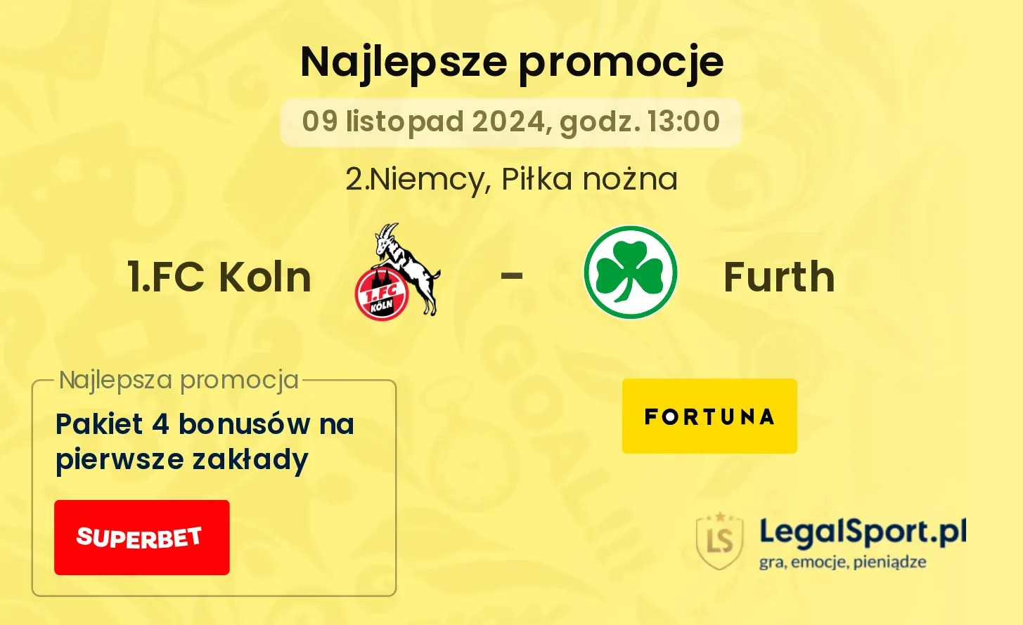 1.FC Koln - Furth promocje bonusy na mecz