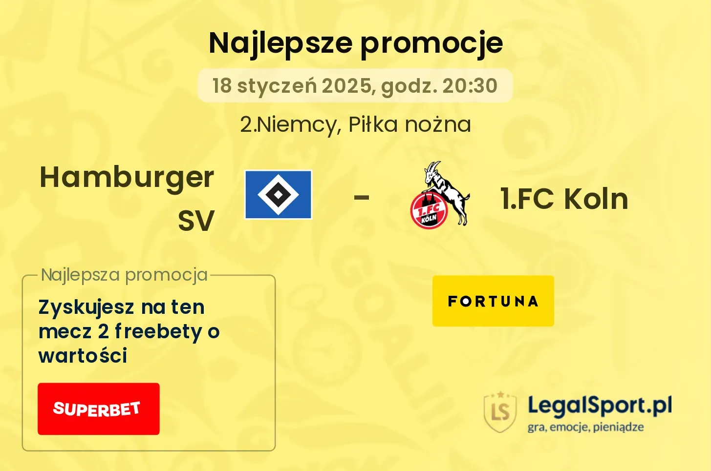 Hamburger SV - 1.FC Koln promocje bukmacherskie