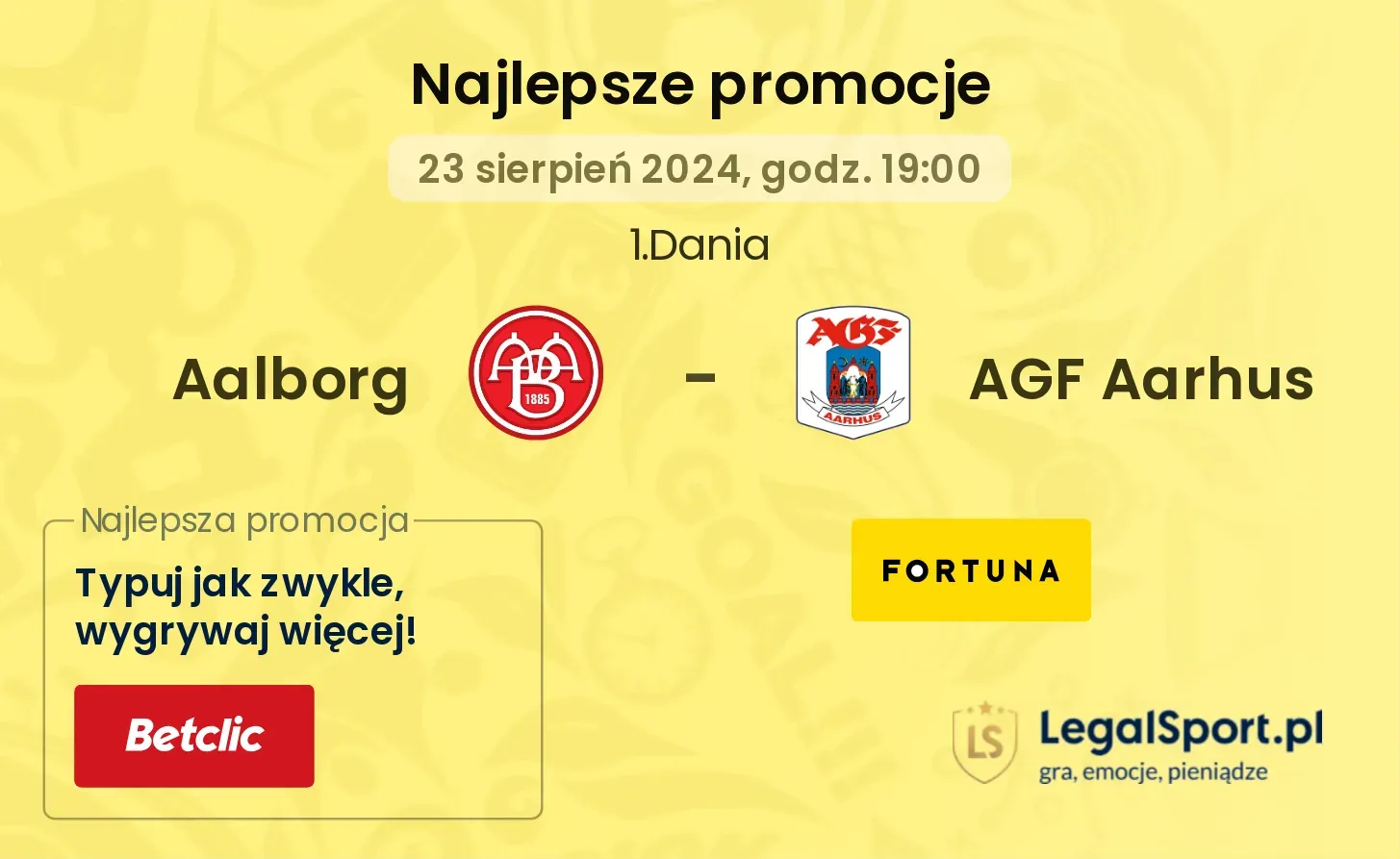 Aalborg - AGF Aarhus promocje bonusy na mecz