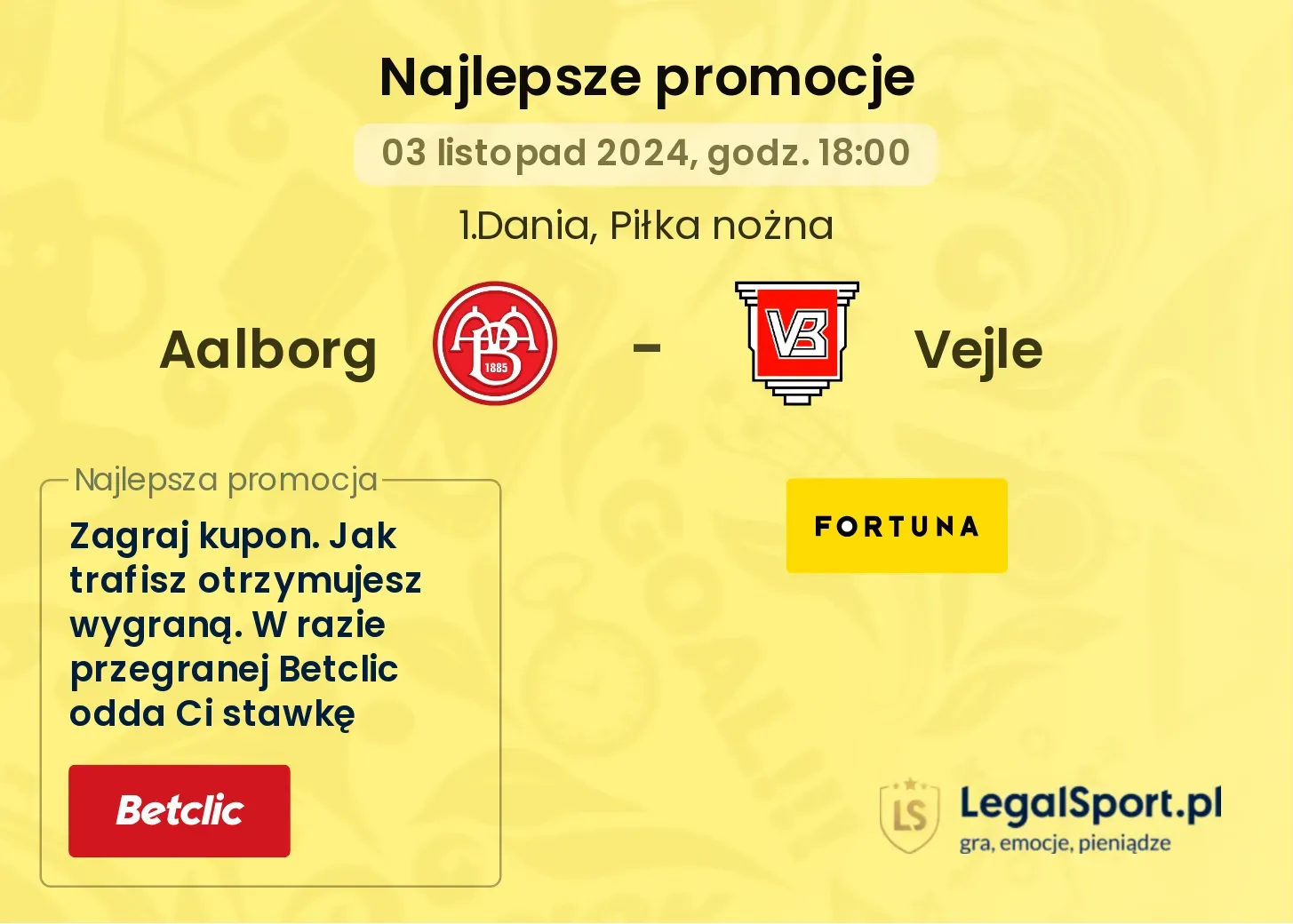 Aalborg - Vejle promocje bonusy na mecz