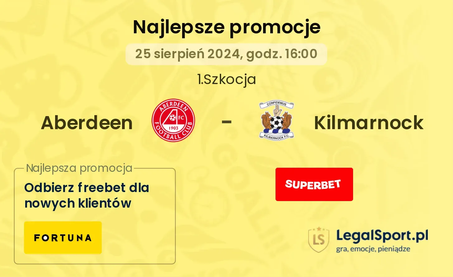 Aberdeen - Kilmarnock promocje bonusy na mecz