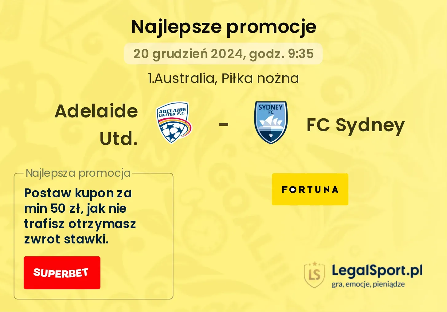 Adelaide Utd. - FC Sydney promocje bonusy na mecz